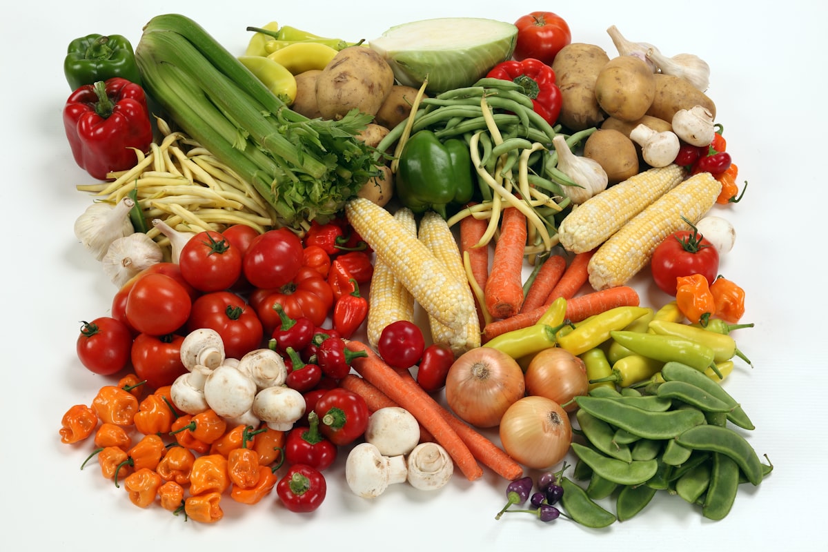 Fresh seasonal vegetables selection